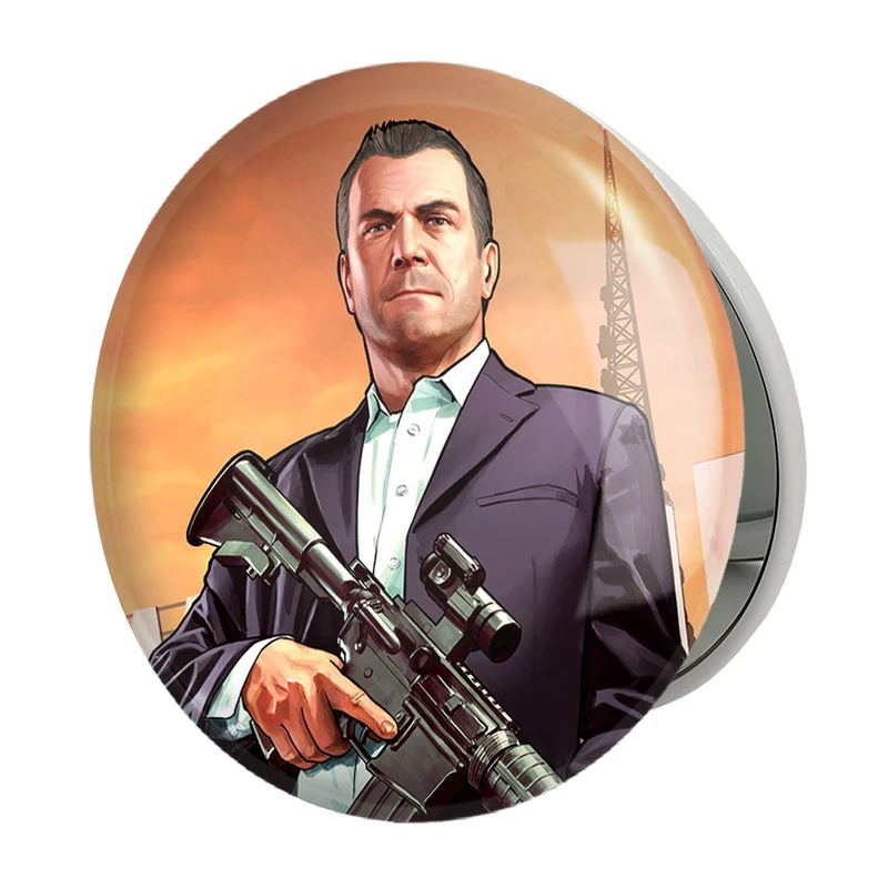 آینه جیبی خندالو طرح مایکل جی تی ای GTA مدل تاشو کد 30664