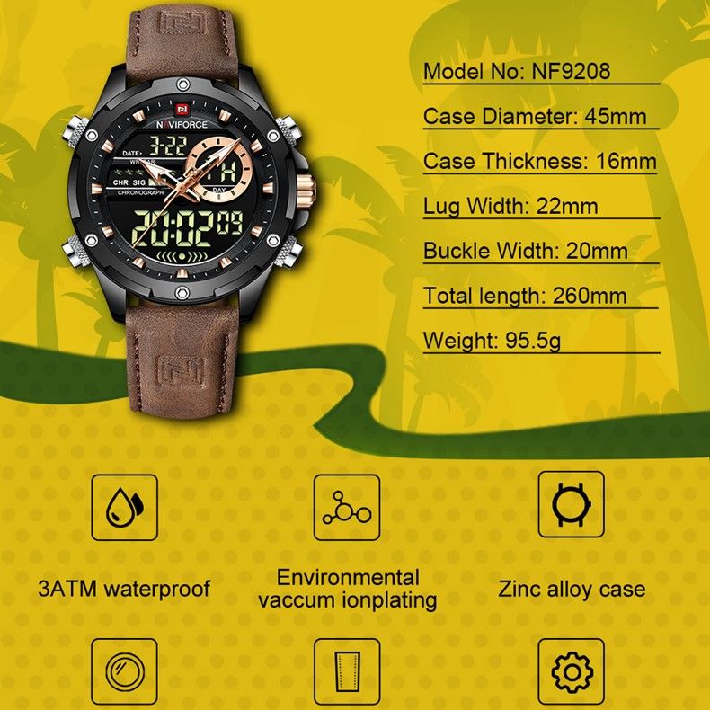 ساعت مچی عقربه‌ای کوارتز مردانه نیوی فورس مدل NF9208BB -  - 8