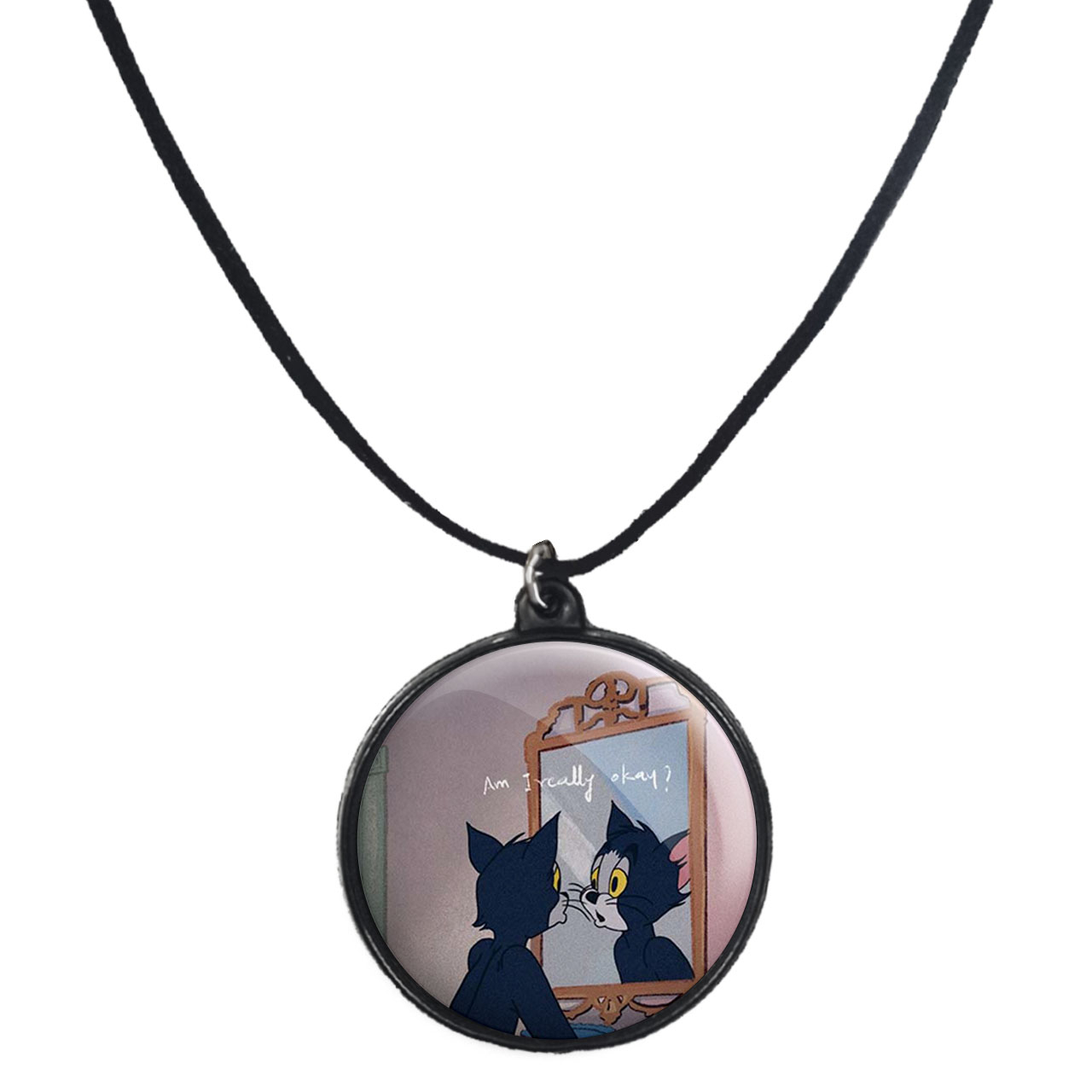 گردنبند پرمانه طرح تام و جری کد pmb.10858 مدل دو طرفه