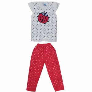 ست تاپ و شلوار دخترانه مدل کفشدوزک