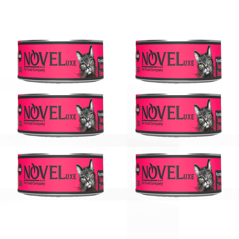 کنسرو گربه نچرال نوول لوکس مدل Tunashripm وزن 120 گرم بسته 6 عددی