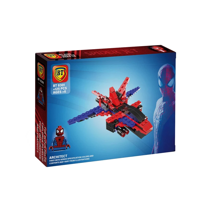 ساختنی 125 تکه بی تی مدل جت اسپایدرمن کد 8301