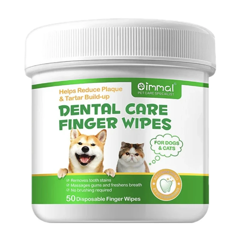 پد پاک کننده دندان حیوانات اویمال مدل انگشتی بسته 50 عددی