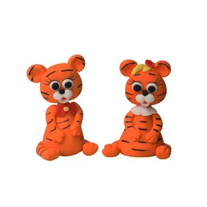 مجسمه طرح ببر خمیری مجموعه 2 عددی 