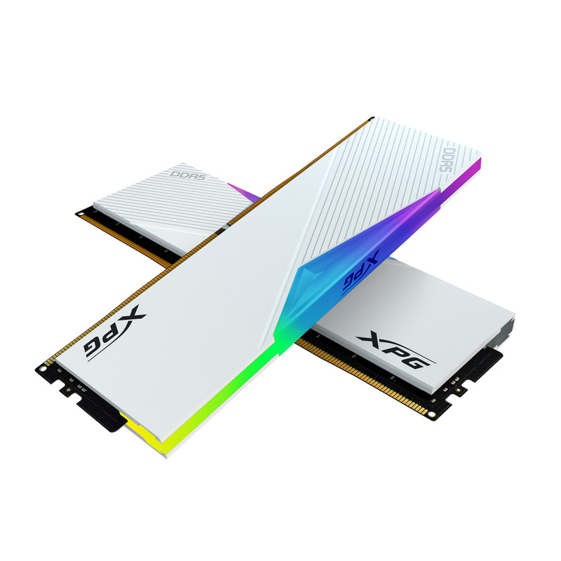 رم کامپیوتر DDR5 دو کاناله 6000 مگاهرتز CL40 ای دیتا ایکس پی جی مدل LANCER RGB WHITE DRAM MODULE ظرفیت 32 گیگابایت
