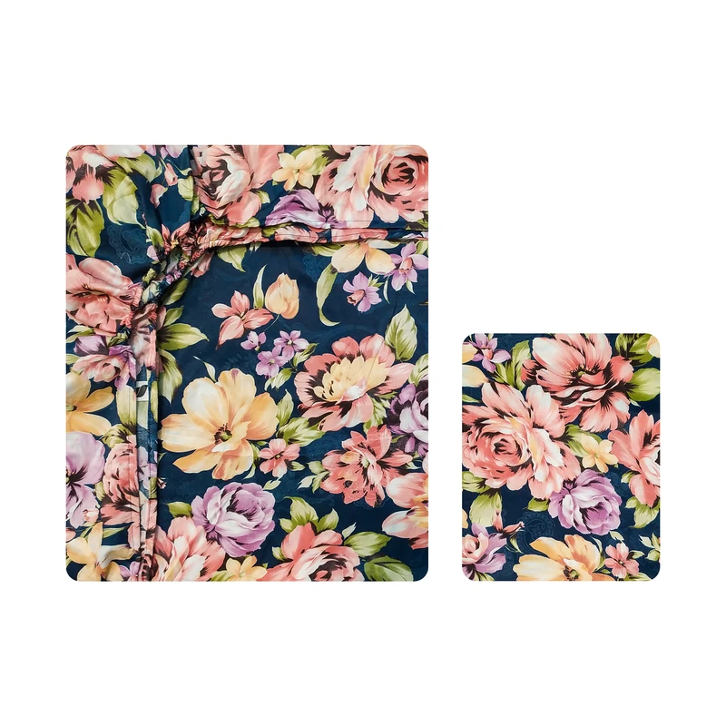 سرویس ملحفه آدنو مدل گلباران کد IR120 یک نفره 2 تکه