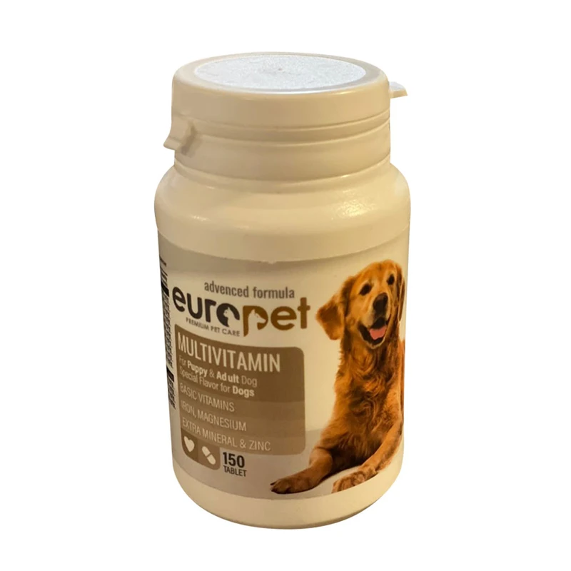 قرص مکمل سگ یوروپت مدل مولتی ویتامین بسته ۱۵۰ عددی