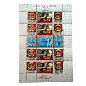 تمبر یادگاری مدل فضایی کد bg-372 مجموعه 15 عددی