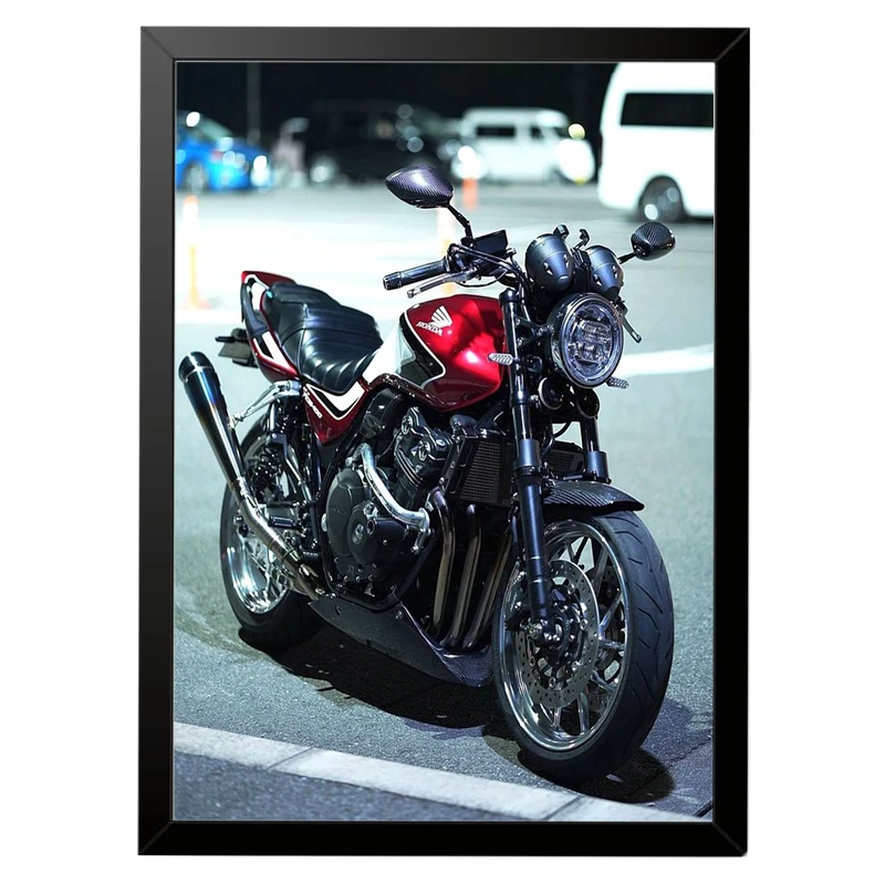 تابلو بکلیت طرح موتور سنگین هوندا HONDA CB400 مدل b-po1592 فریم مشکی