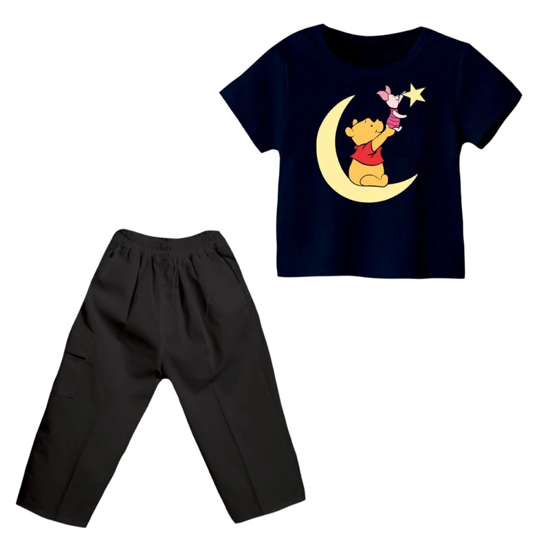 ست تی شرت و شلوارک پسرانه مدل پو کد ۶۶