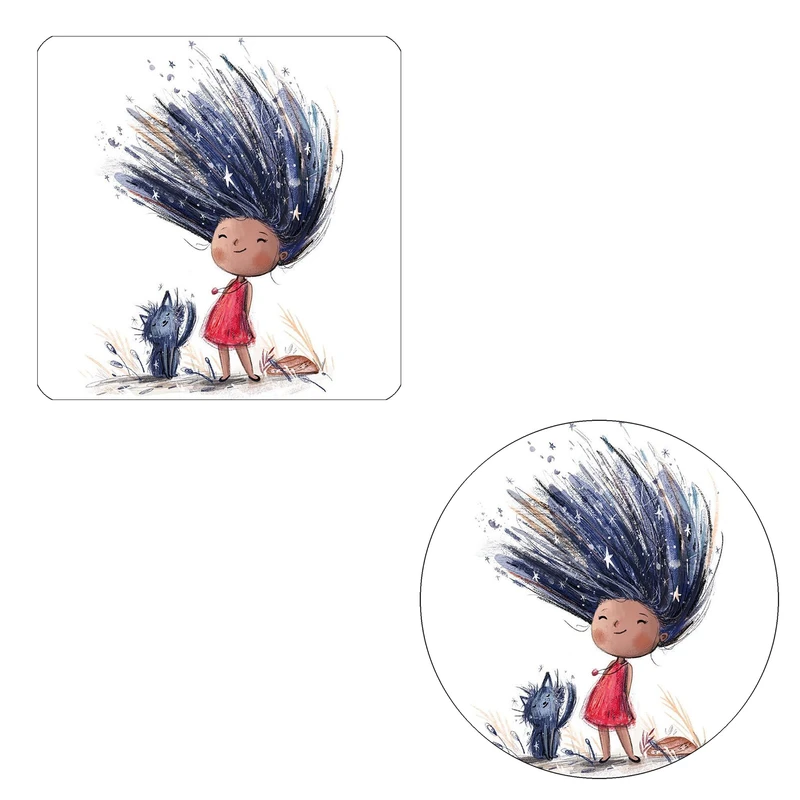 مگنت طرح دختر و ستاره ها کد M1 به همراه زیر لیوانی