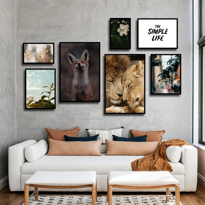 تابلو بکلیت طرح طبیعت و حیات وحش مدل B-2375 مجموعه 7 عددی