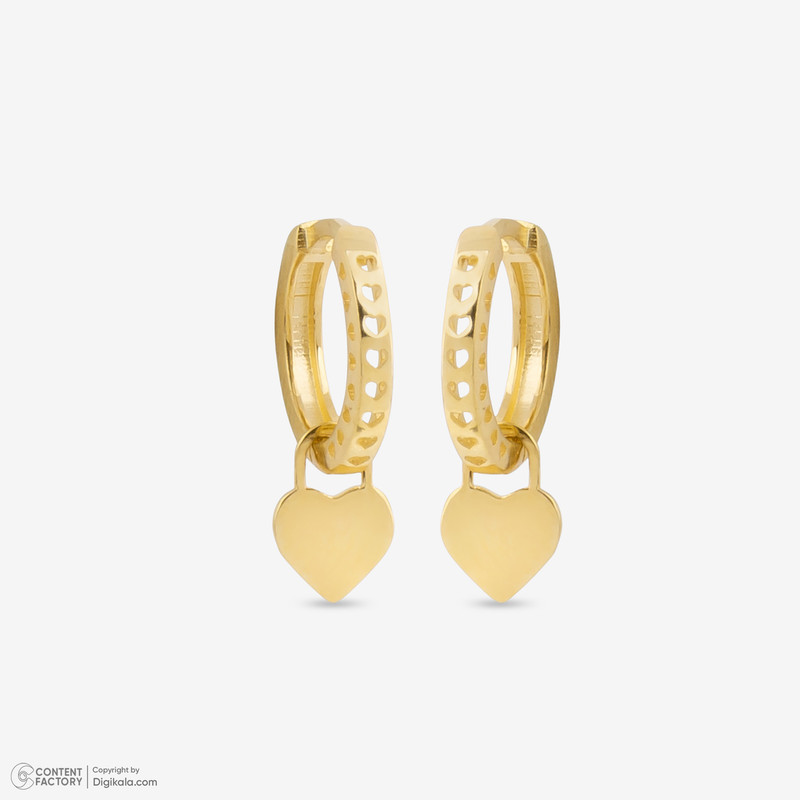 گوشواره حلقه‌ای طلا 18 عیار زنانه گلدم مدل E253002 - 6