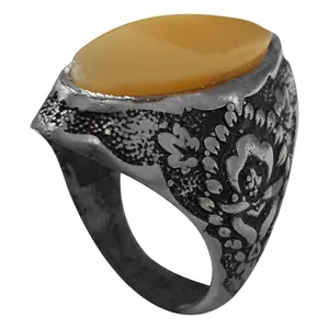 انگشتر نقره مردانه مدل عقیق عباسی کد AA1912