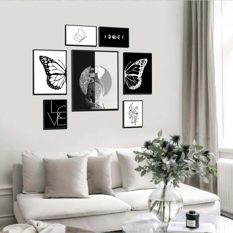 تابلو بکلیت طرح چهره و پروانه مدل B-2230 مجموعه 7 عددی