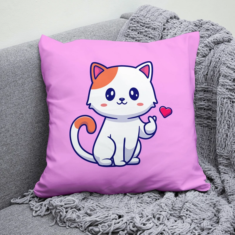 کوسن پاد آفرین مدل گربه کوچولو طرح کیوت B991