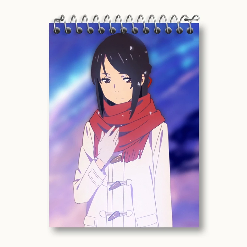 دفتر یادداشت 50 برگ خندالو مدل میتسویا میامیزو انیمه یورنیم Your Name کد 16244