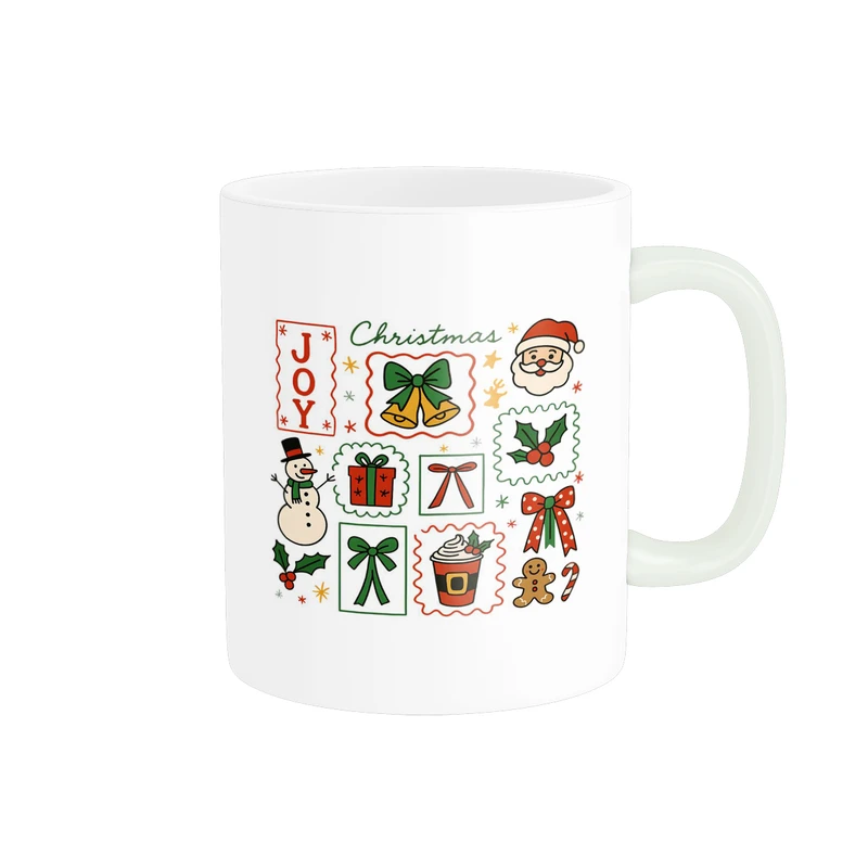 ماگ پاد آفرین مدل فانتزی طرح کریسمس بابانوئل آدم برفی کد p11720