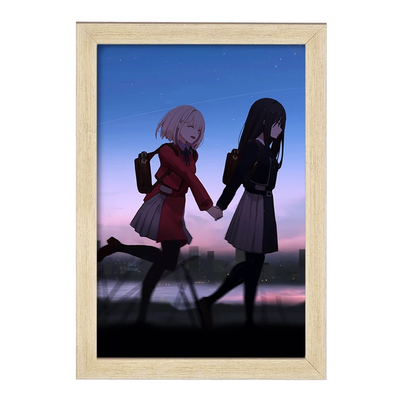 تابلو خندالو مدل تاکینا و چیساتو انیمه لیکوریس ریکویل Lycoris Recoil  کد 23029