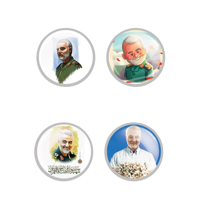  مگنت طرح شهید حاج قاسم سلیمانی کد 18 بسته 4 عددی
