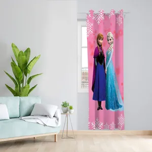  پرده مدل اتاق کودک مخمل پانچی طرح السا و آنا کد 1888 سایز 140x280 سانتی متر