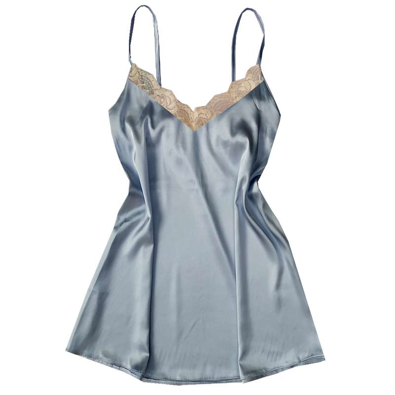 لباس خواب زنانه مدل ابریشم رنگ آبی