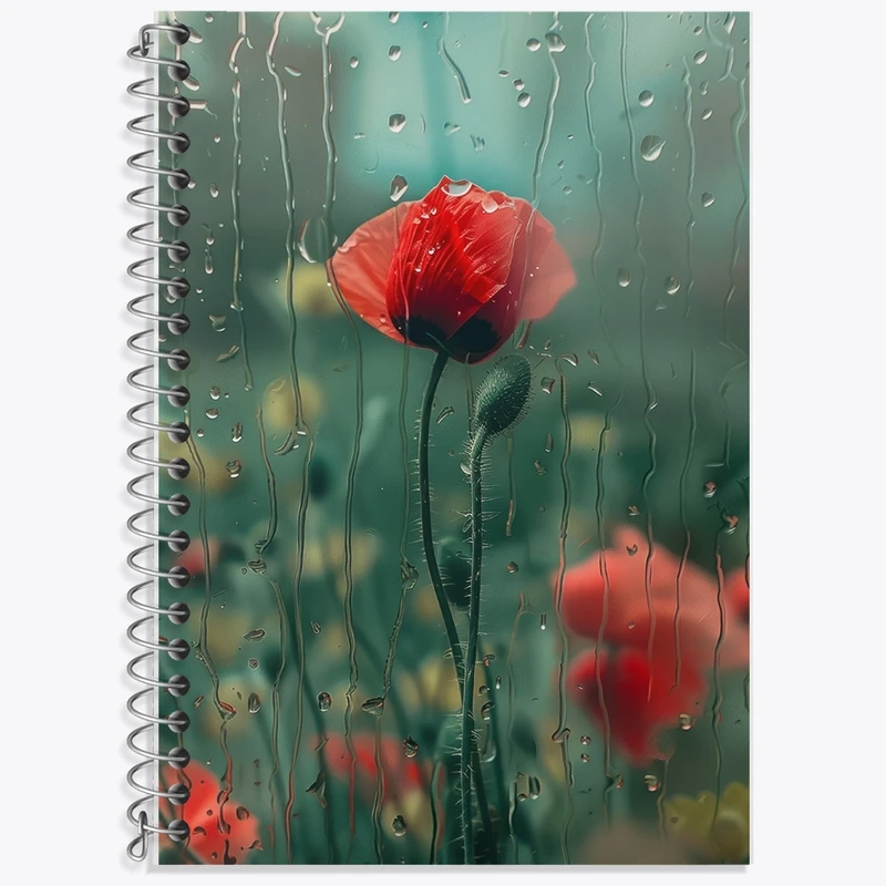 دفتر لغت 50 برگ خندالو طرح گل شقایق کد F2711