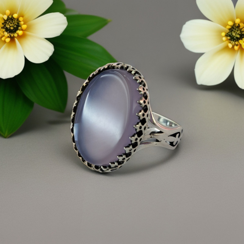 انگشتر نقره مردانه ملک زیور مدل سرنیزه عقیق سوسنی کد 361