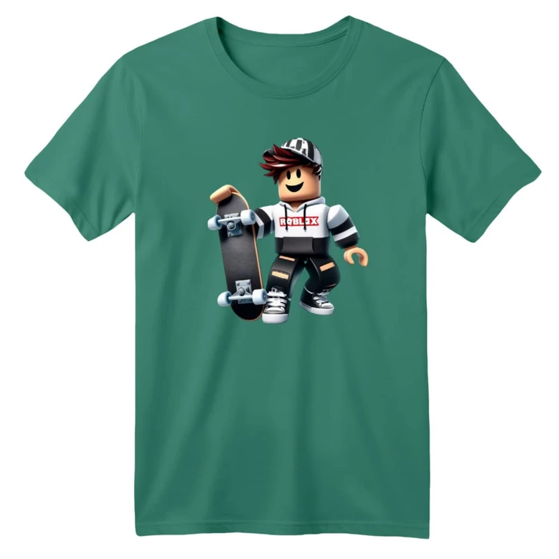 تی شرت آستین کوتاه بچگانه مدل روبلاکس اسکیت