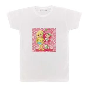 تی شرت بچگانه پرمانه طرح دختر توت فرنگی کد pmt.5158