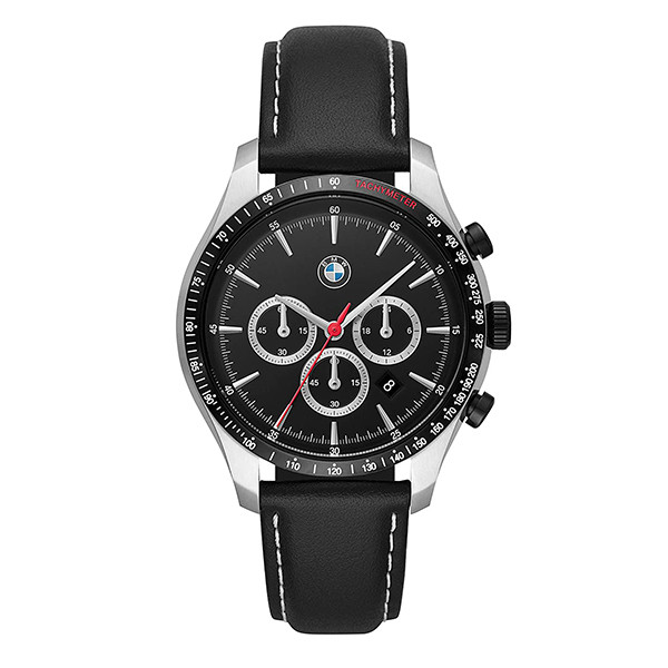 ساعت مچی عقربه ای مردانه بی ام دبلیو مدل Chrono Leather Bracelet Blk