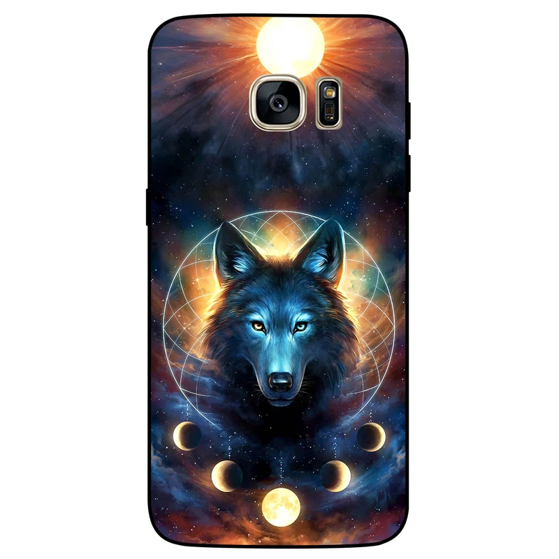 کاور مگافون طرح گرگ و ماه مدل 8006 مناسب برای گوشی موبایل سامسونگ Galaxy S7 Edge   