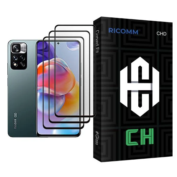 محافظ صفحه نمایش ریکام مدل CH Glass MIX003 مناسب برای گوشی موبایل شیائومی Redmi Note 11 Pro+ 5G بسته سه عددی