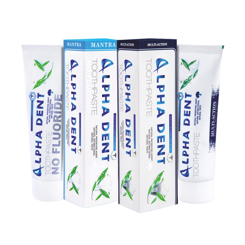 خمیر دندان آلفادنت مدل mantra and multi action حجم 75 میلی لیتر بسته 2 عددی