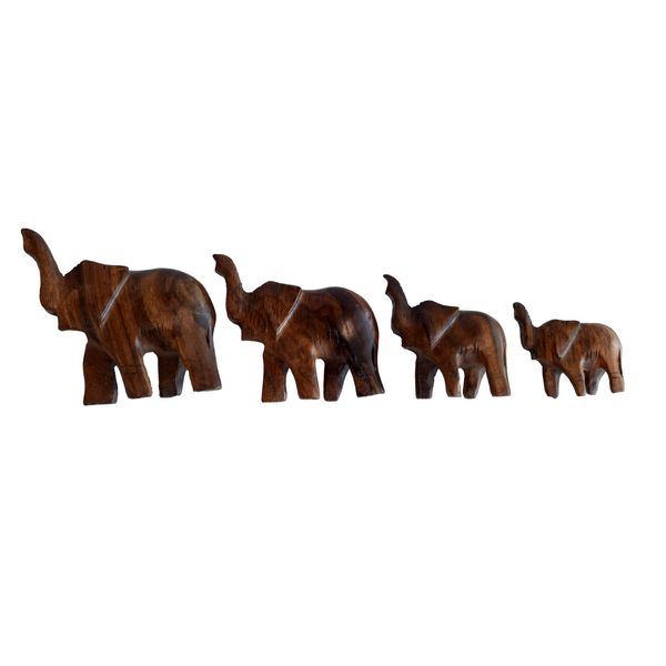 مجسمه چوبی طرح فیل مجموعه 4 عددی