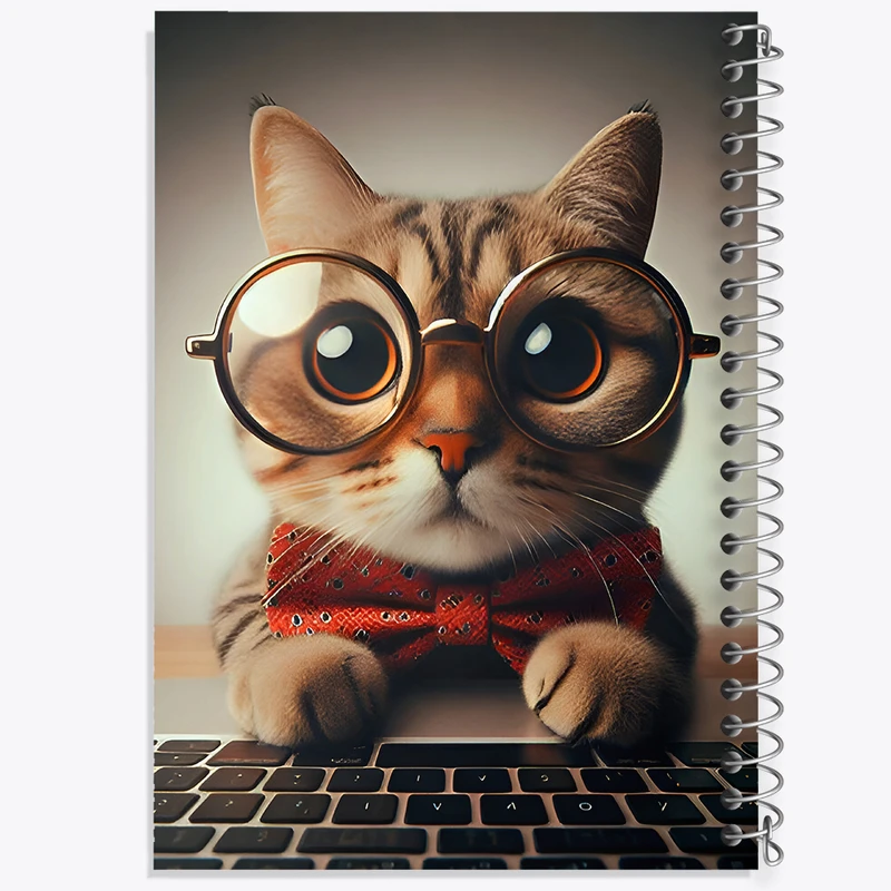 دفتر مشق 50 برگ خندالو طرح گربه بامزه کد F7949