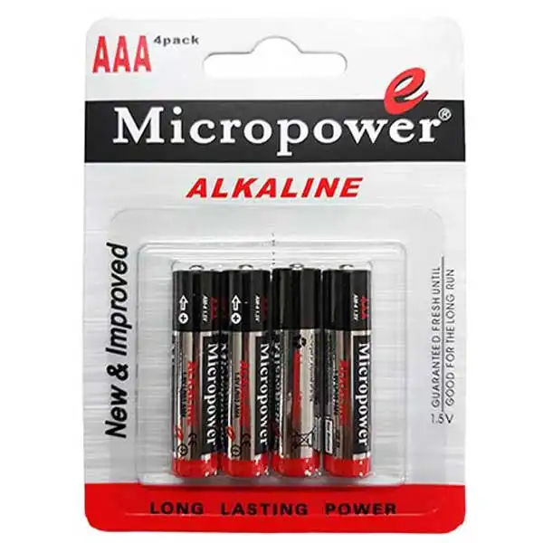 باتری نیم قلمی میکروپاور مدل AM-4 بسته 4 عددی