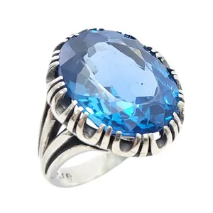 انگشتر نقره مردانه مدل توپاز کد 5441001