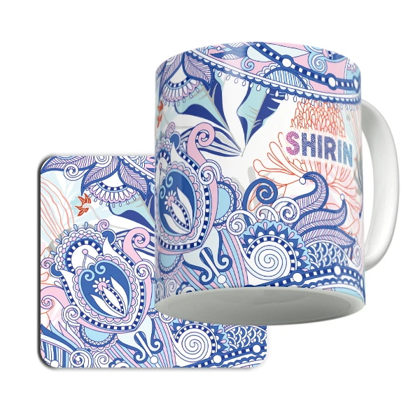 ماگ لاژید مدل اسم شیرین کد SPRL به همراه زیرلیوانی