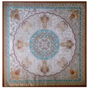 سفره چهار نفره مدل ترمه طلاکوب طرح سیلور کد T-22