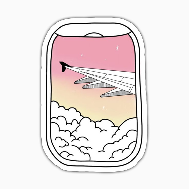 استیکر لپ تاپ و موبایل بووم طرح مسافرت مدل Plane Window کد FD2
