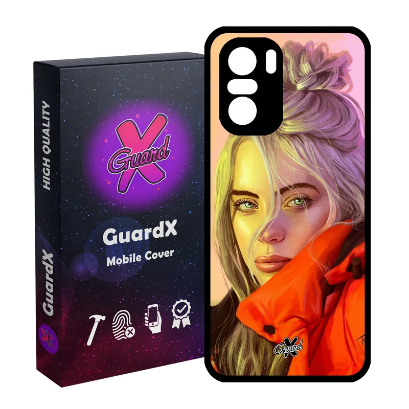 کاور گارد ایکس طرح Billie Eilish مدل Glass10217 مناسب برای گوشی موبایل شیائومی Poco F3/MI 11X/MI 11X Pro/Redmi K40/K40 Pro