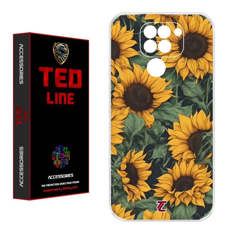 کاور تدلاین طرح گل آفتاب گردان کد 1145 مناسب برای گوشی موبایل شیائومی Redmi Note 9
