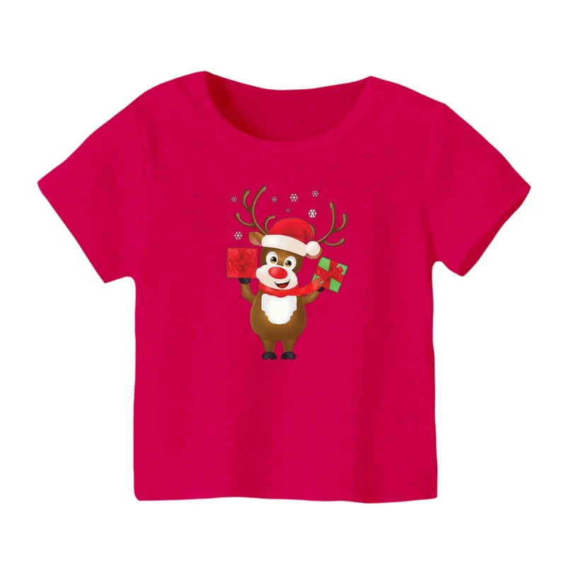 تی شرت آستین کوتاه بچگانه مدل گوزن کریسمس کد 15