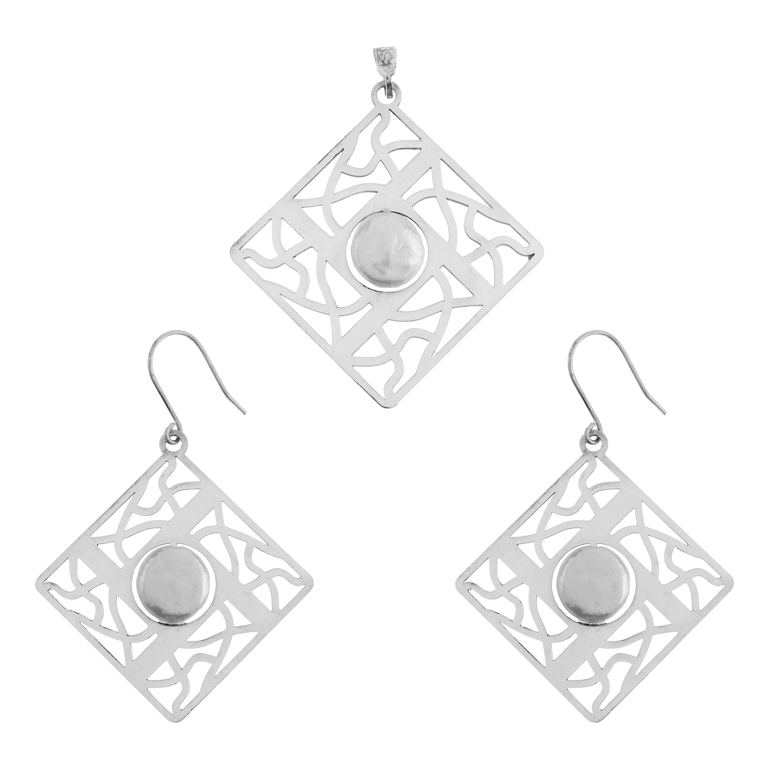 نیم ست نقره زنانه مدل 15D-SET