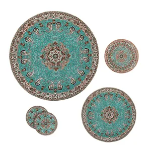 ست 5 تکه رومیزی ترمه مدل نسترن کد SBZ5-5GRD