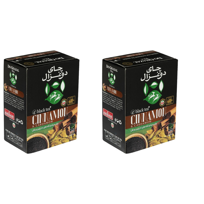 چای سیاه و تکه های دارچین و هل دوغزال - 100 گرم بسته 2 عددی