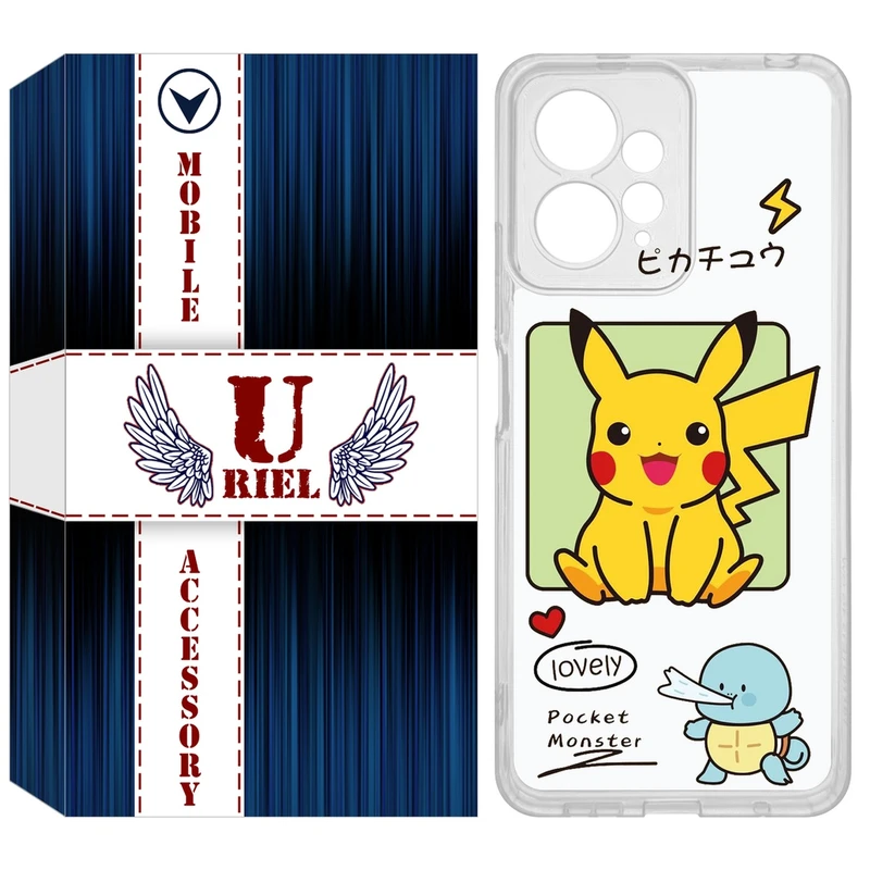 کاور یوریل مدل Clear کد 28 طرح پوکمون مناسب برای گوشی موبایل شیائومی Redmi Note 12 4G