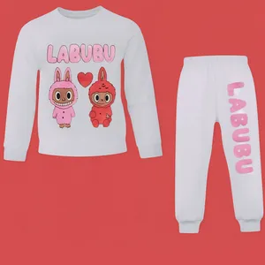 ست سویشرت آستین بلند و شلوار راحتی دخترانه سرینیکو مدل لبوبو کد A10