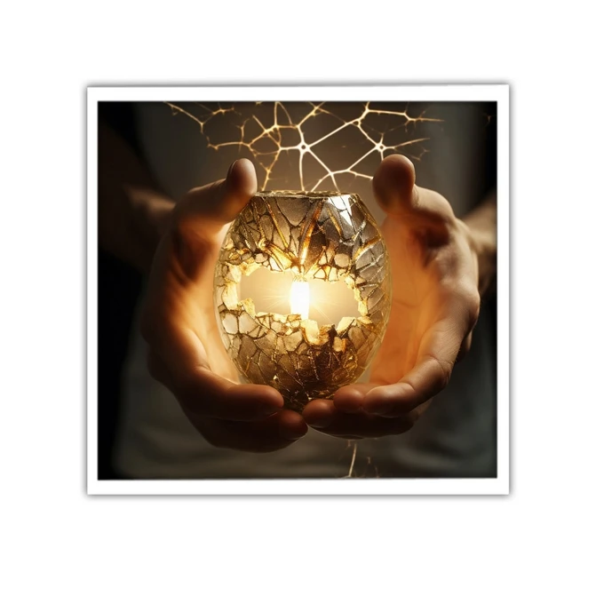 تابلو نوری بکلیت طرح شمع و گلدان مدل لایت باکس W-MID-19642